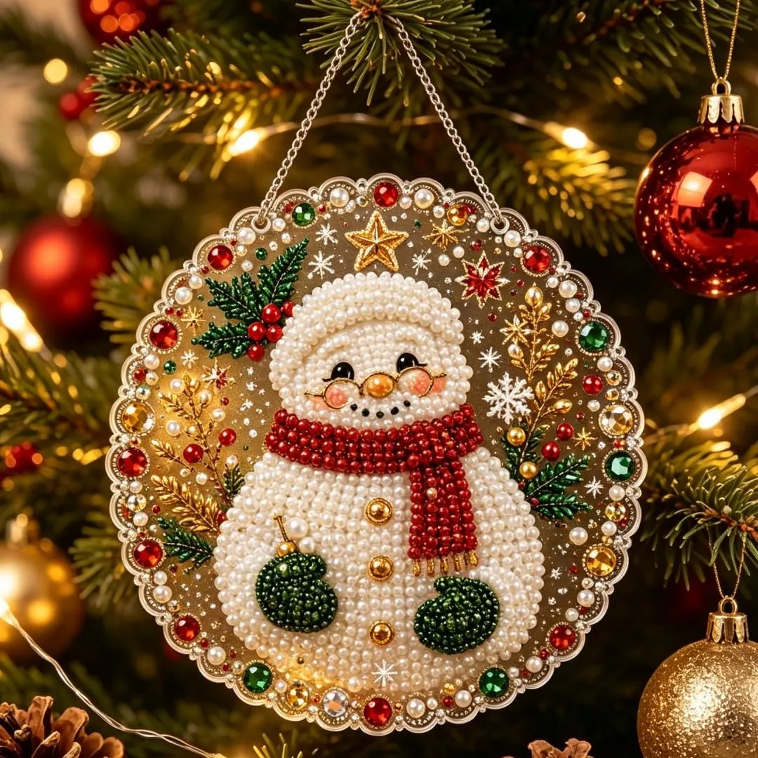 DIY Snow Pearl Art Diamond Painting Pendant(Single-Sided)