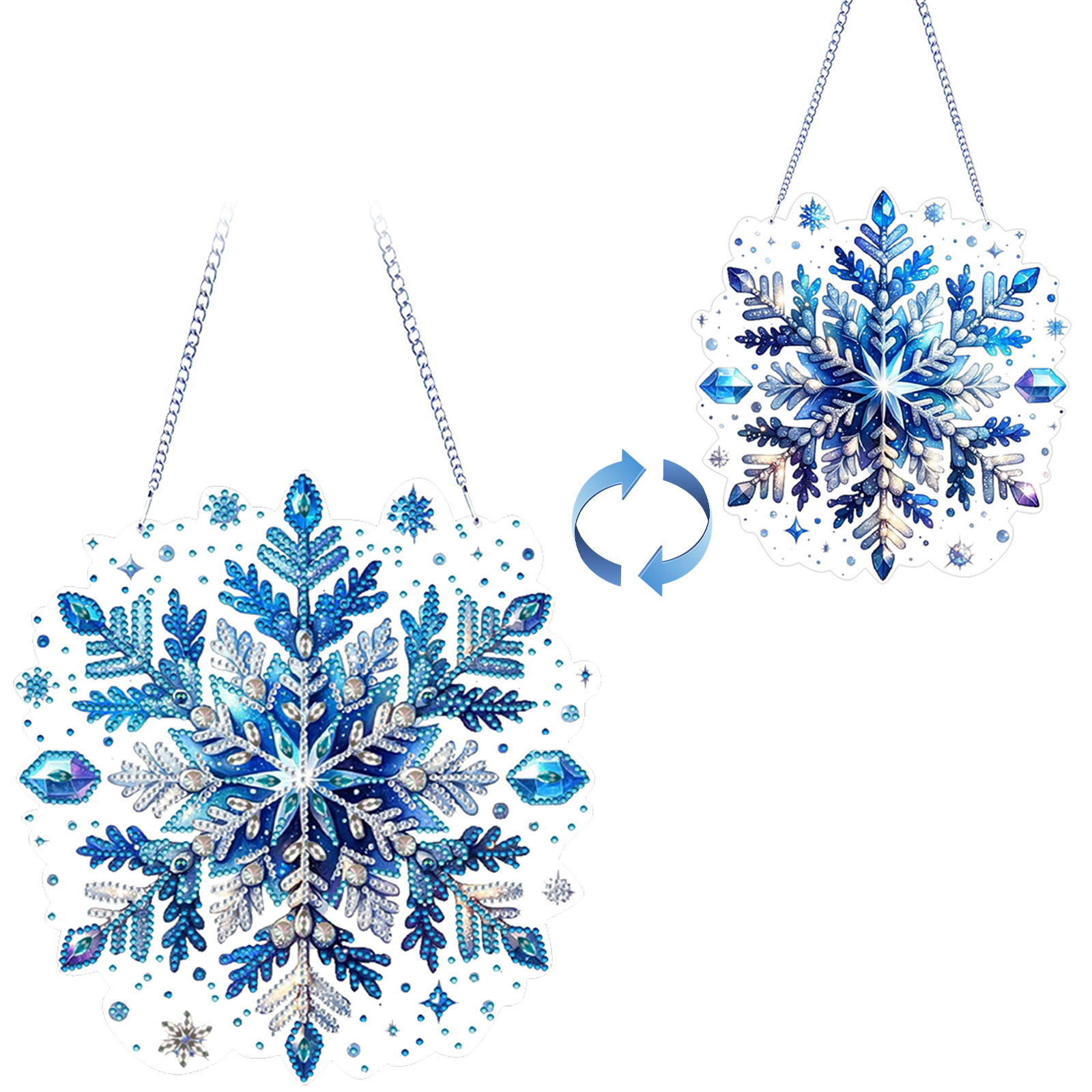 DIY Winter Snowflakes Diamond Painting Pendant (Double-Sided)