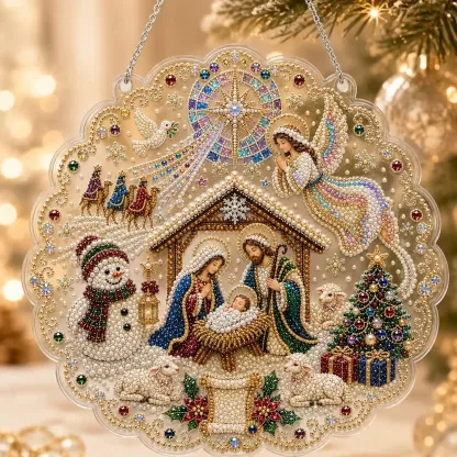 DIY Family Pearl Art Diamond Painting Pendant