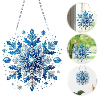 DIY Winter Snowflakes Diamond Painting Pendant (Double-Sided)
