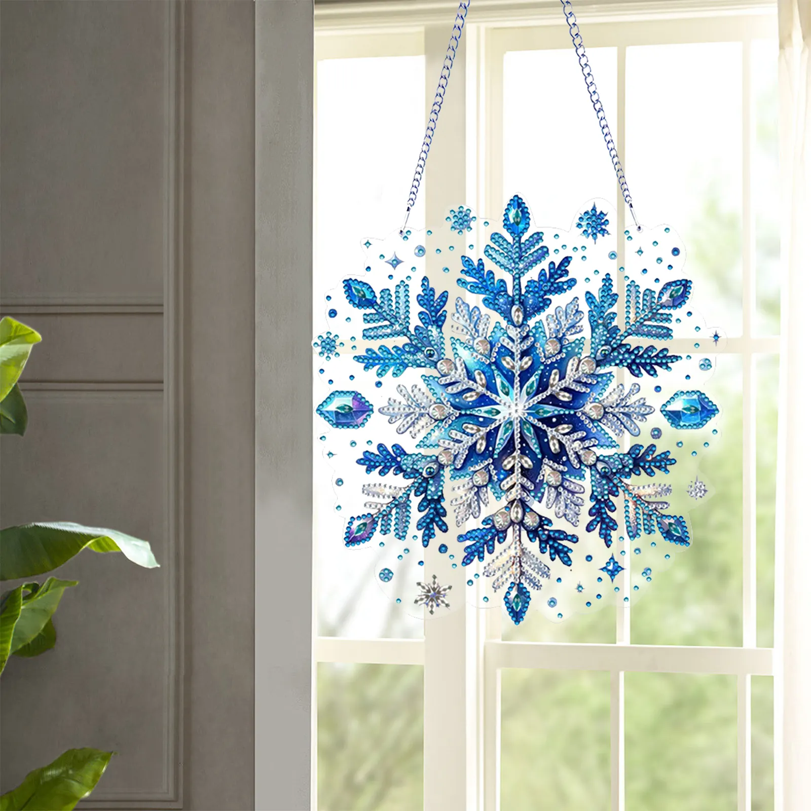 DIY Winter Snowflakes Diamond Painting Pendant (Double-Sided)