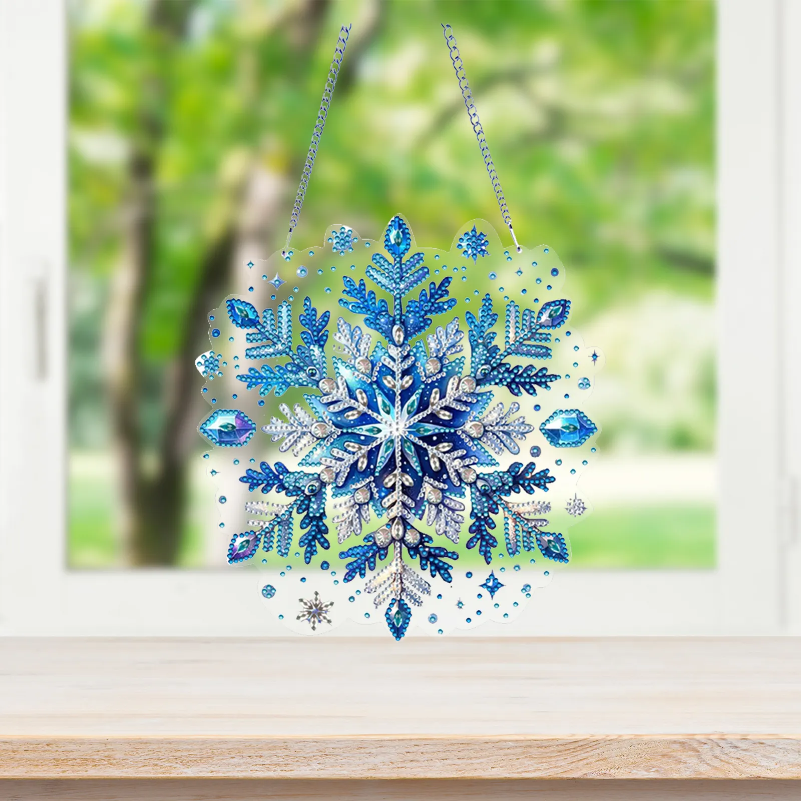 DIY Winter Snowflakes Diamond Painting Pendant (Double-Sided)