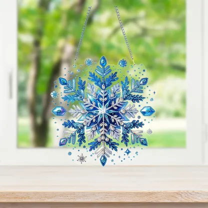 DIY Winter Snowflakes Diamond Painting Pendant (Double-Sided)