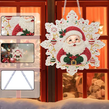 Cute Santa Claus DIY Diamond Painting Pendant Christmas Snowflake Acrylic 25x25cm