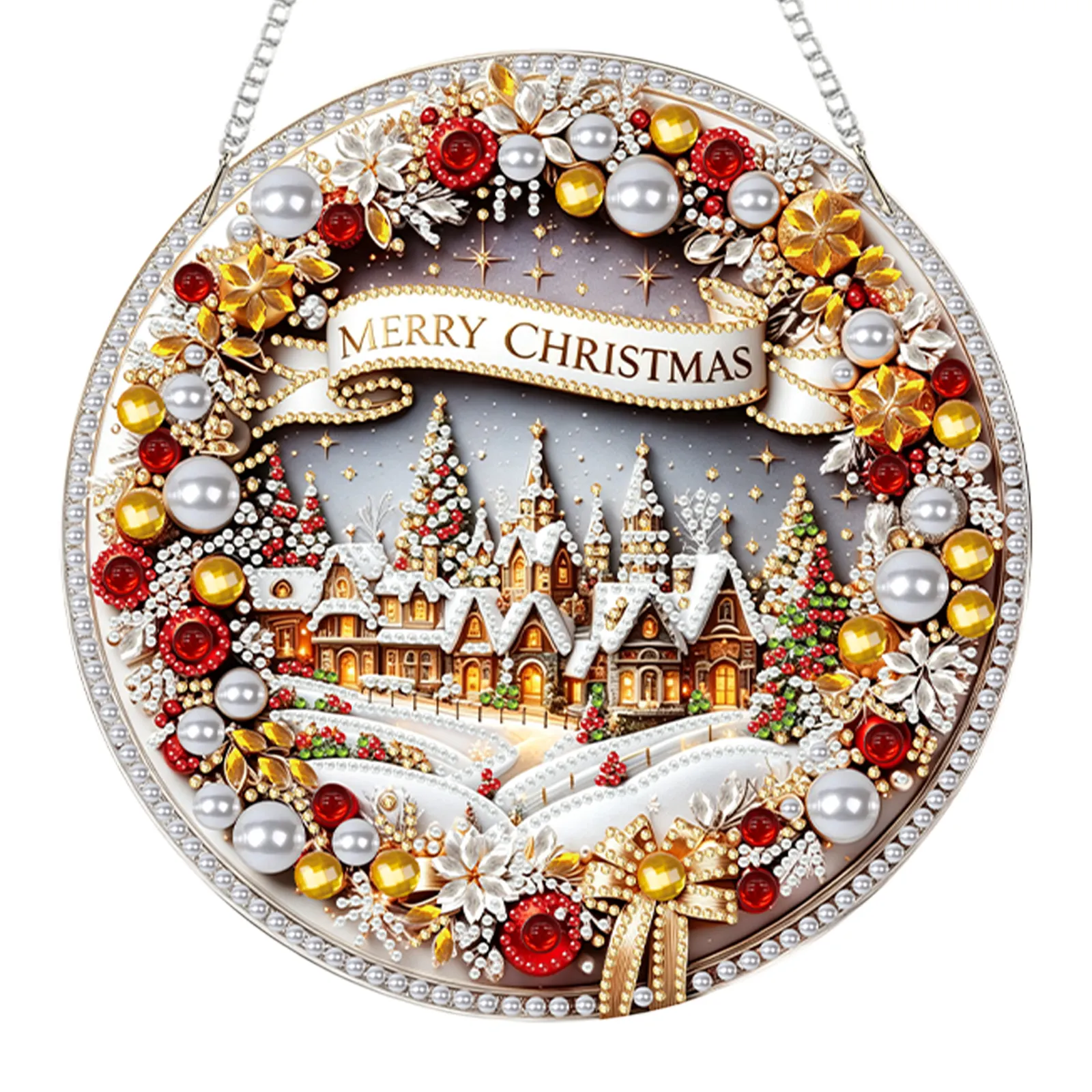 Christmas Acrylic DIY Diamond Painting Hanging Pendant for Adults