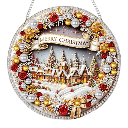 Christmas Acrylic DIY Diamond Painting Hanging Pendant for Adults