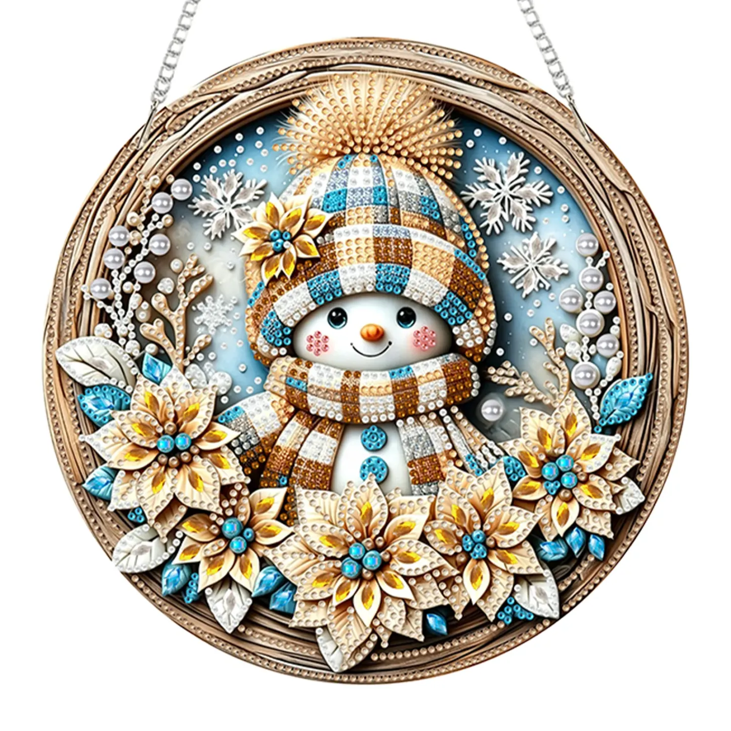 Christmas Acrylic DIY Diamond Painting Hanging Pendant for Adults