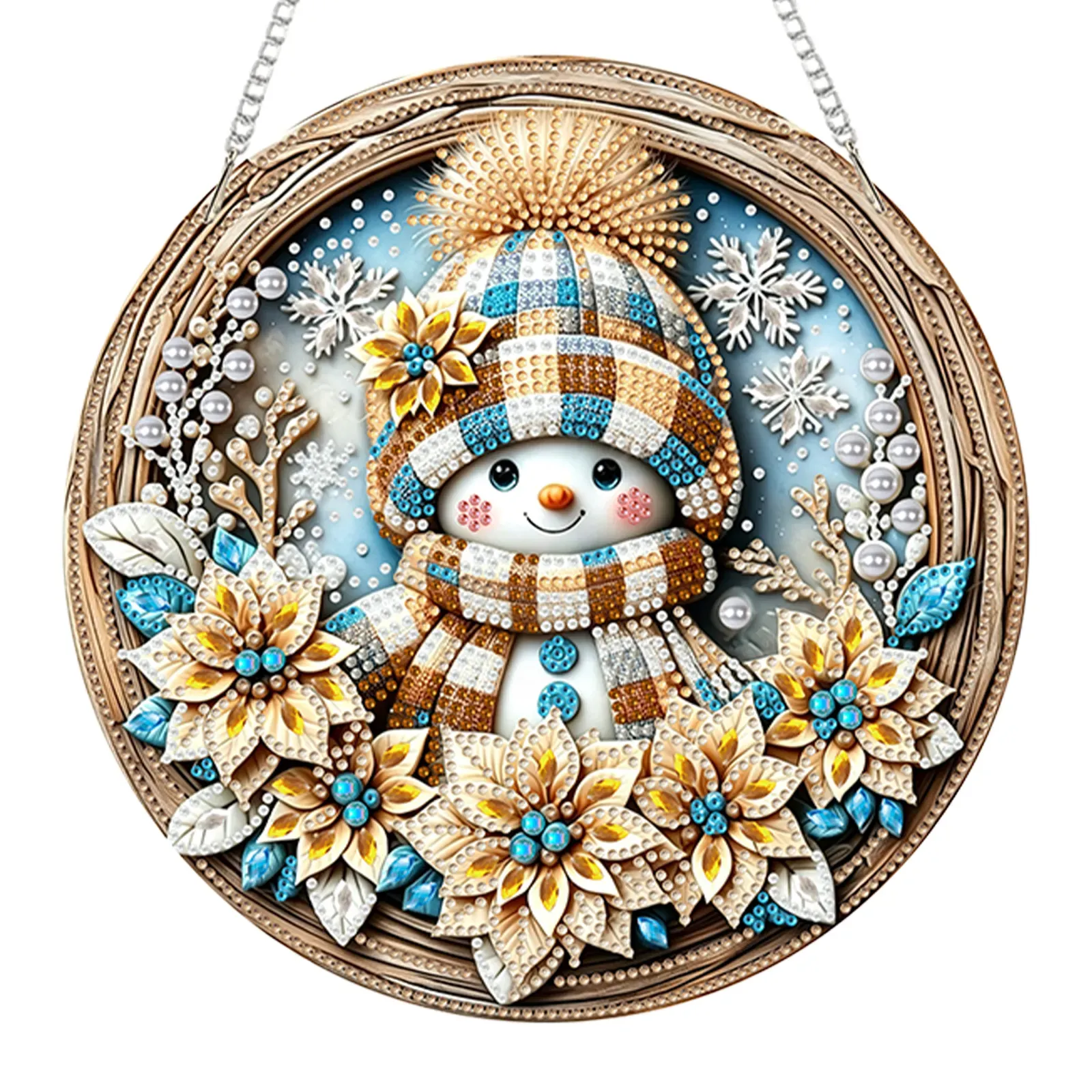 Christmas Acrylic DIY Diamond Painting Hanging Pendant for Adults