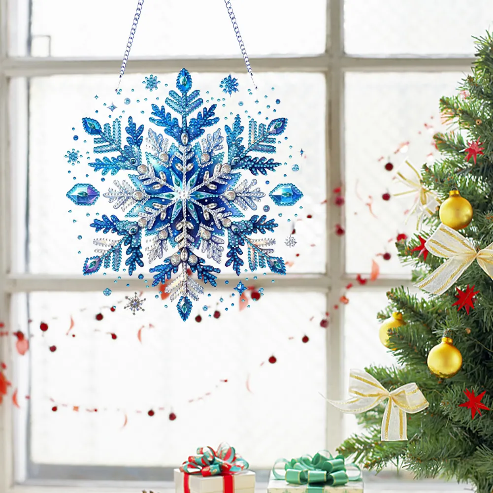 DIY Winter Snowflakes Diamond Painting Pendant (Double-Sided)
