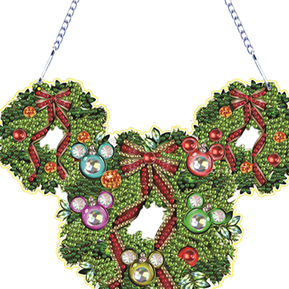 DIY Mickey Mouse Wreath-Diamond Painting Pendant