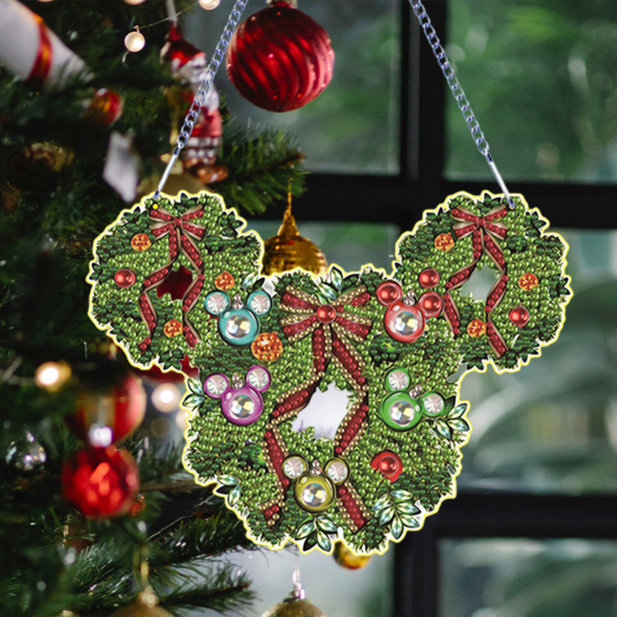 DIY Mickey Mouse Wreath-Diamond Painting Pendant