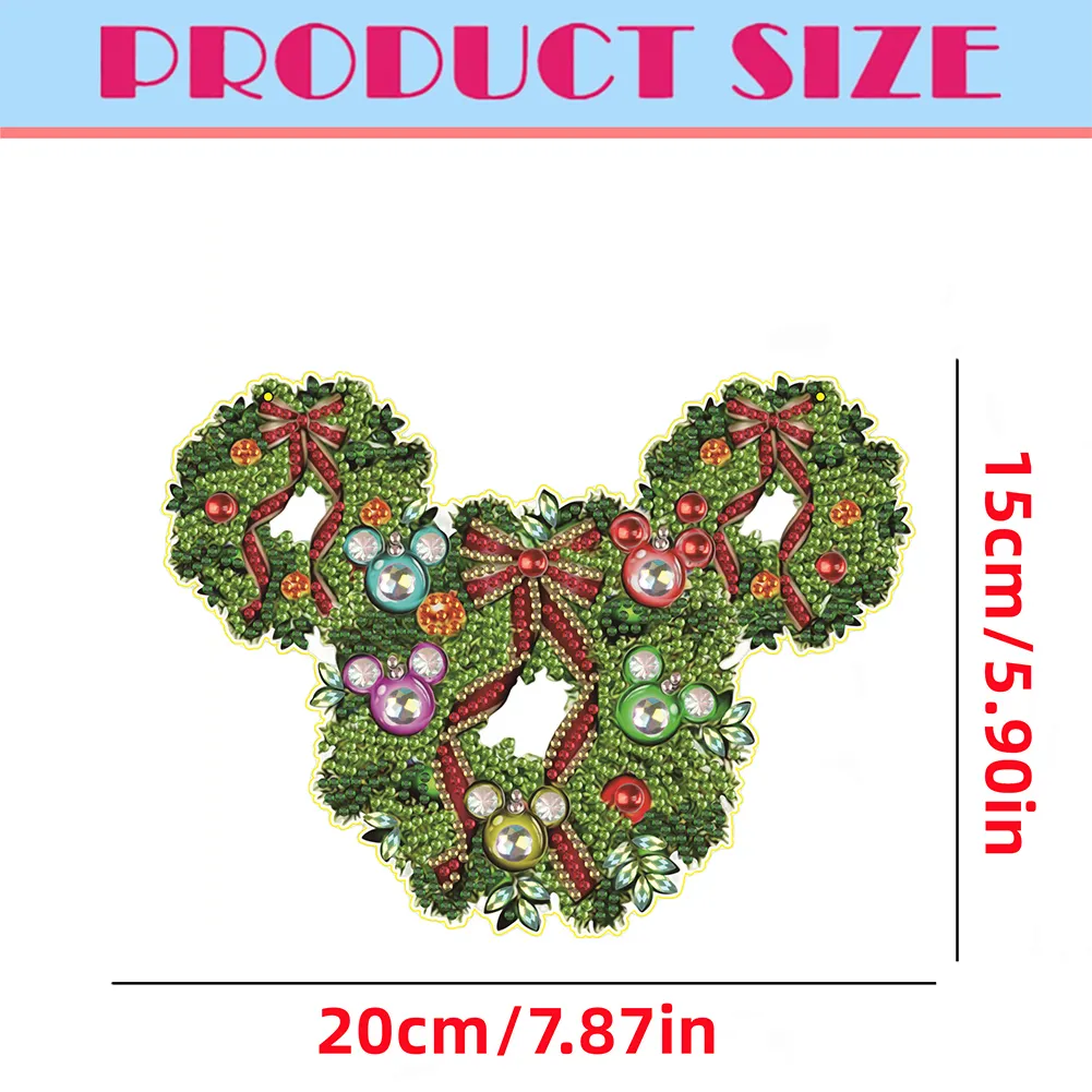 DIY Mickey Mouse Wreath-Diamond Painting Pendant
