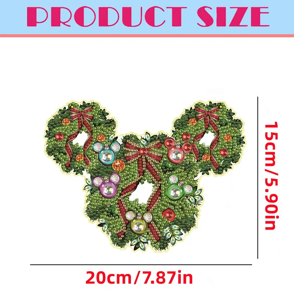 DIY Mickey Mouse Wreath-Diamond Painting Pendant