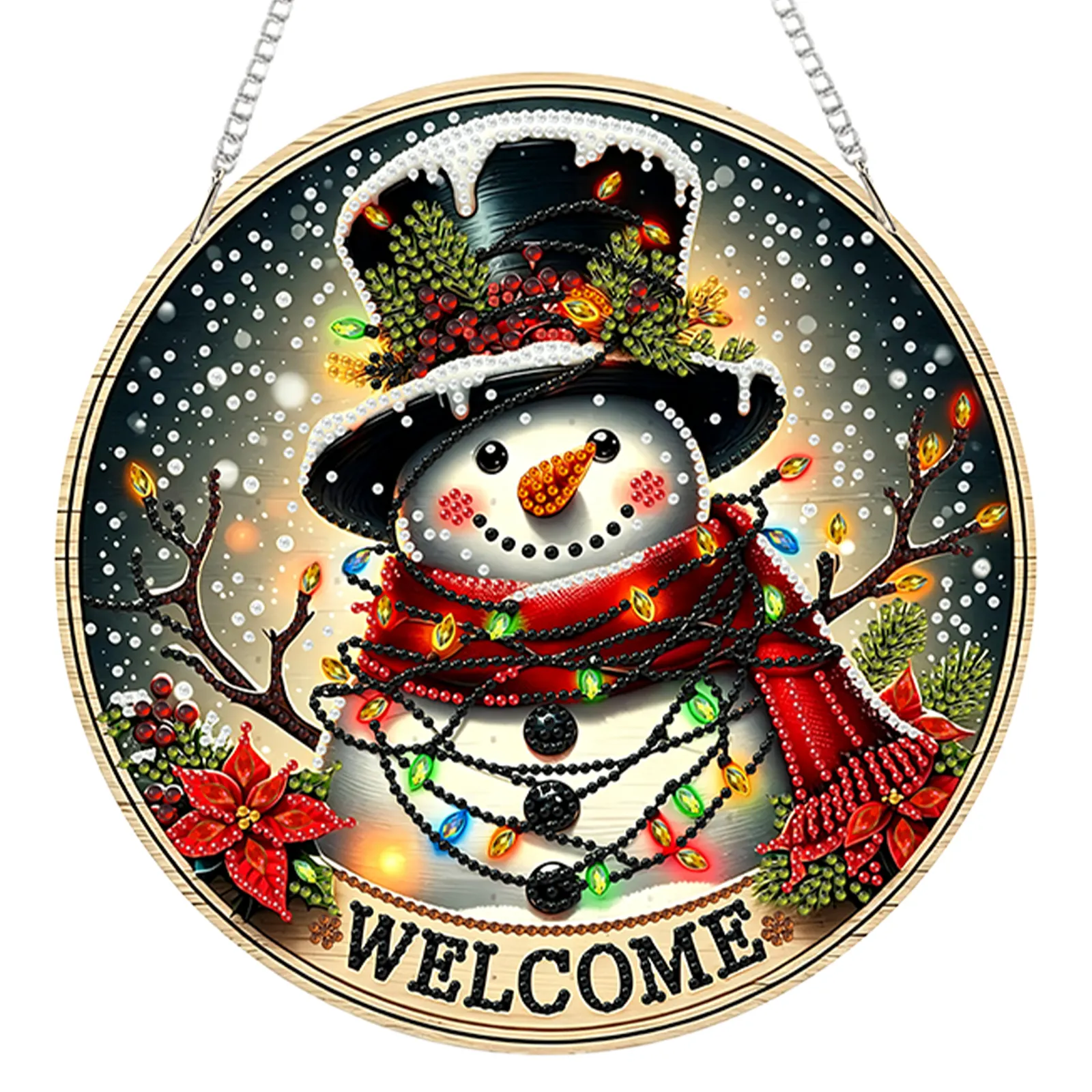 Christmas Acrylic DIY Diamond Painting Hanging Pendant for Adults