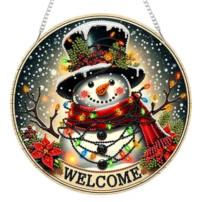 Christmas Acrylic DIY Diamond Painting Hanging Pendant for Adults