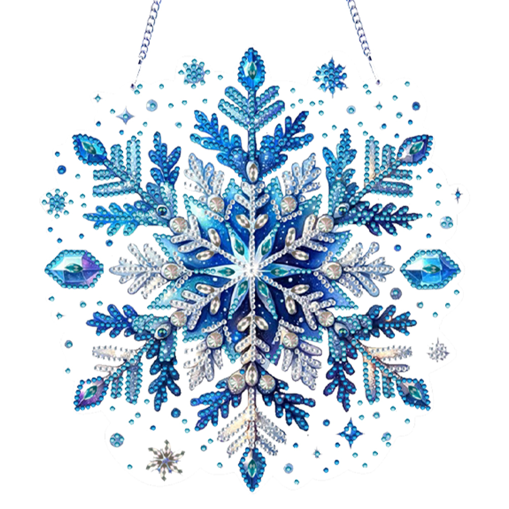 DIY Winter Snowflakes Diamond Painting Pendant (Double-Sided)