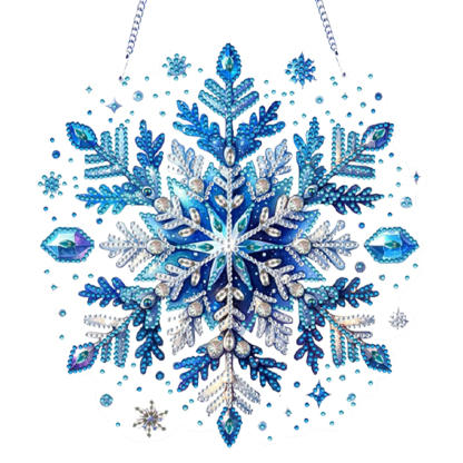 DIY Winter Snowflakes Diamond Painting Pendant (Double-Sided)
