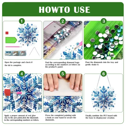 DIY Winter Snowflakes Diamond Painting Pendant (Double-Sided)