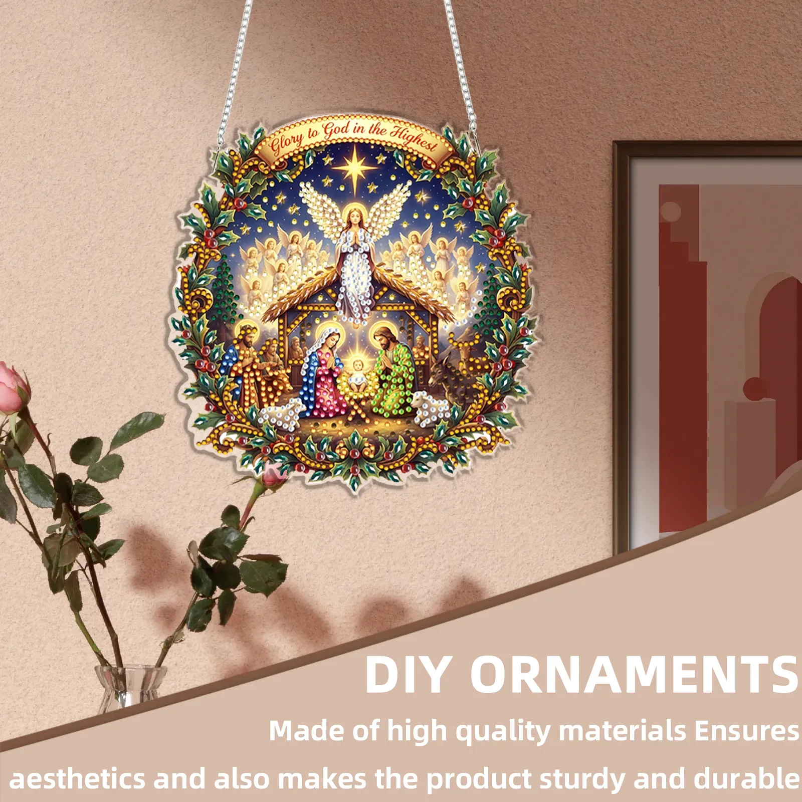 DIY Nativity Scene Diamond Painting Pendant(Single-Sided)