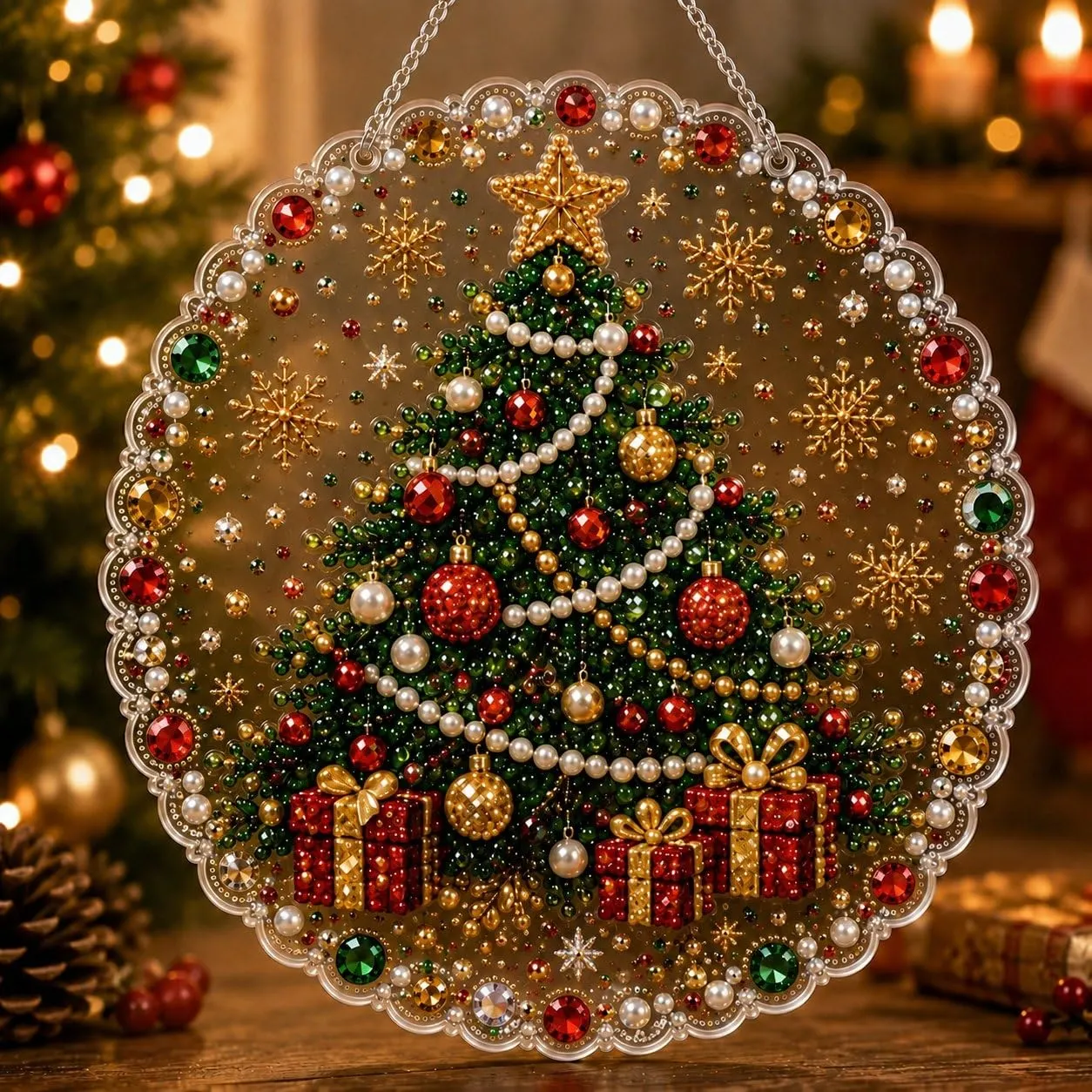 DIY Tree Pearl Art Diamond Painting Pendant(Single-Sided)