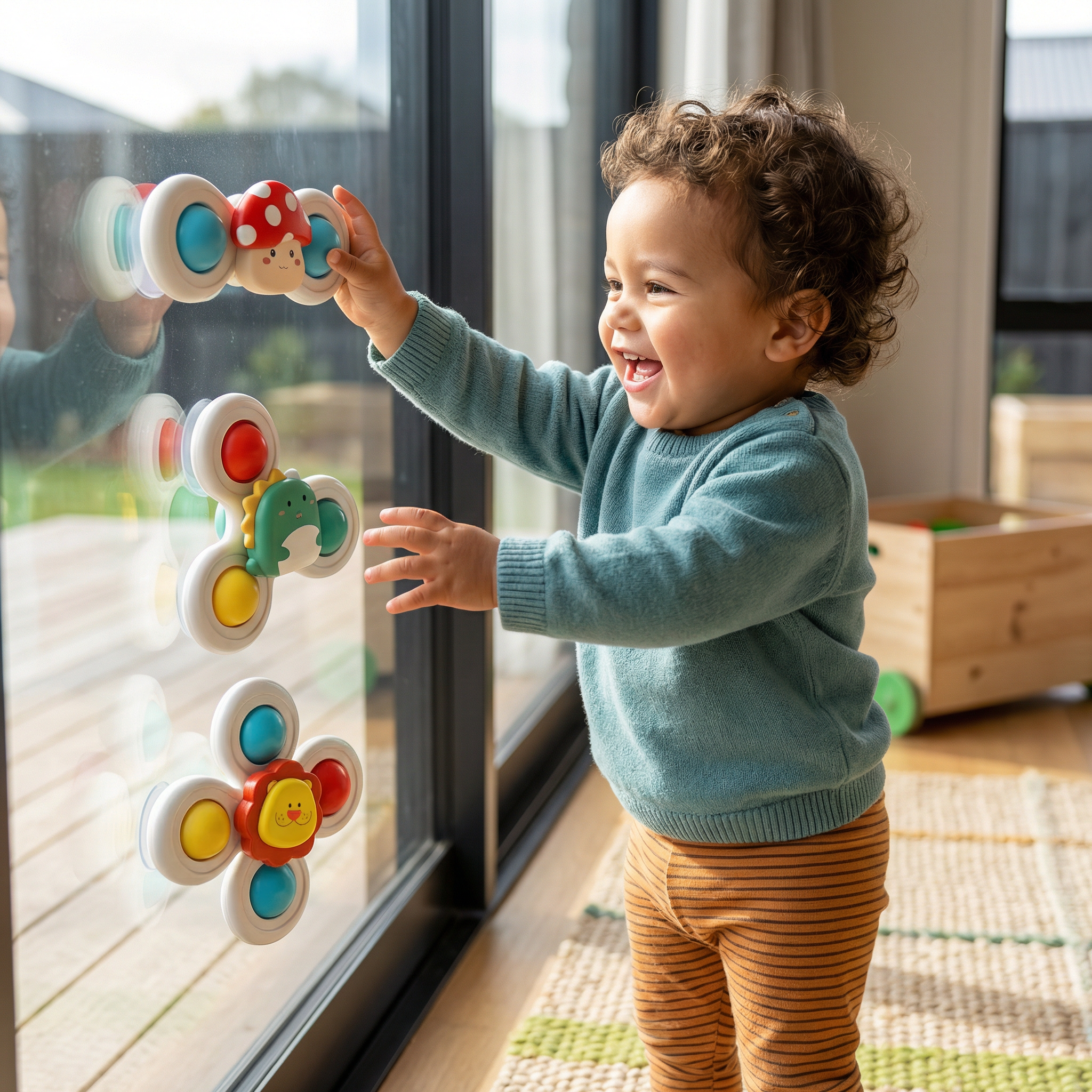 Cute Suction Cup Spinning Toy for Babies 3-Pack