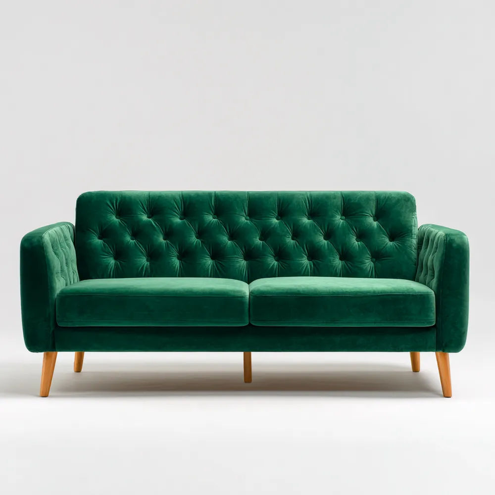 Canapé 2 places Velours 150x85x75 cm - Vert - Design Moderne