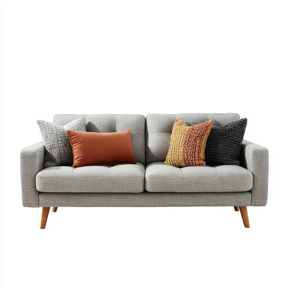 Canapé 2 places Tissu 180x80x85 cm - Gris Clair - Design Moderne