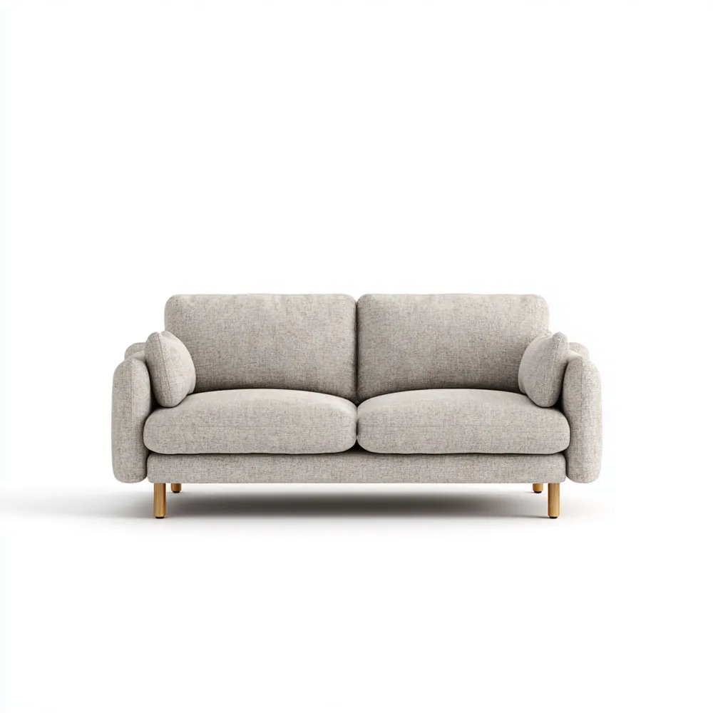 Canapé 2 places en tissu 150x85x75 cm - Gris Clair