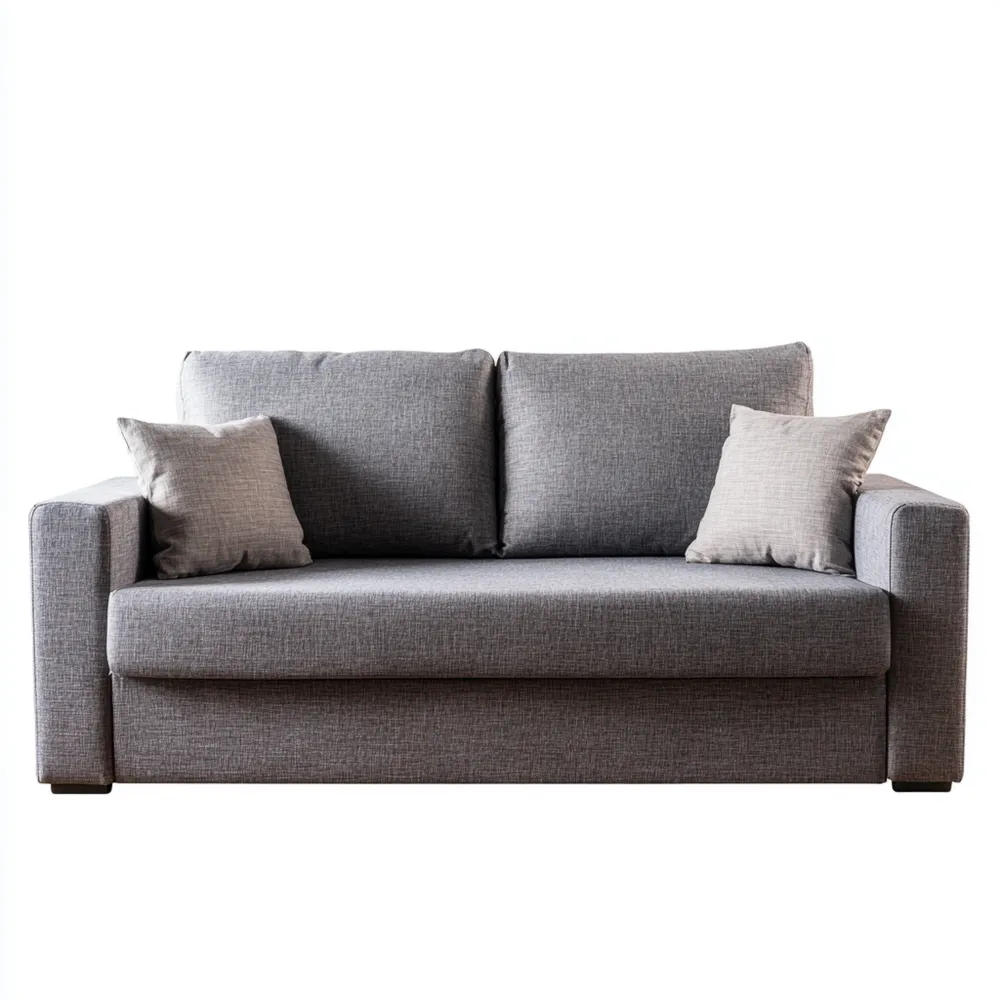 Canapé 2 places Tissu Gris Moderne – 190x85x80 cm