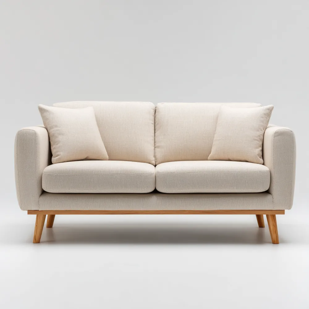 Canapé 2 places 150x80x85 cm - Tissu - Beige - Design Scandinave