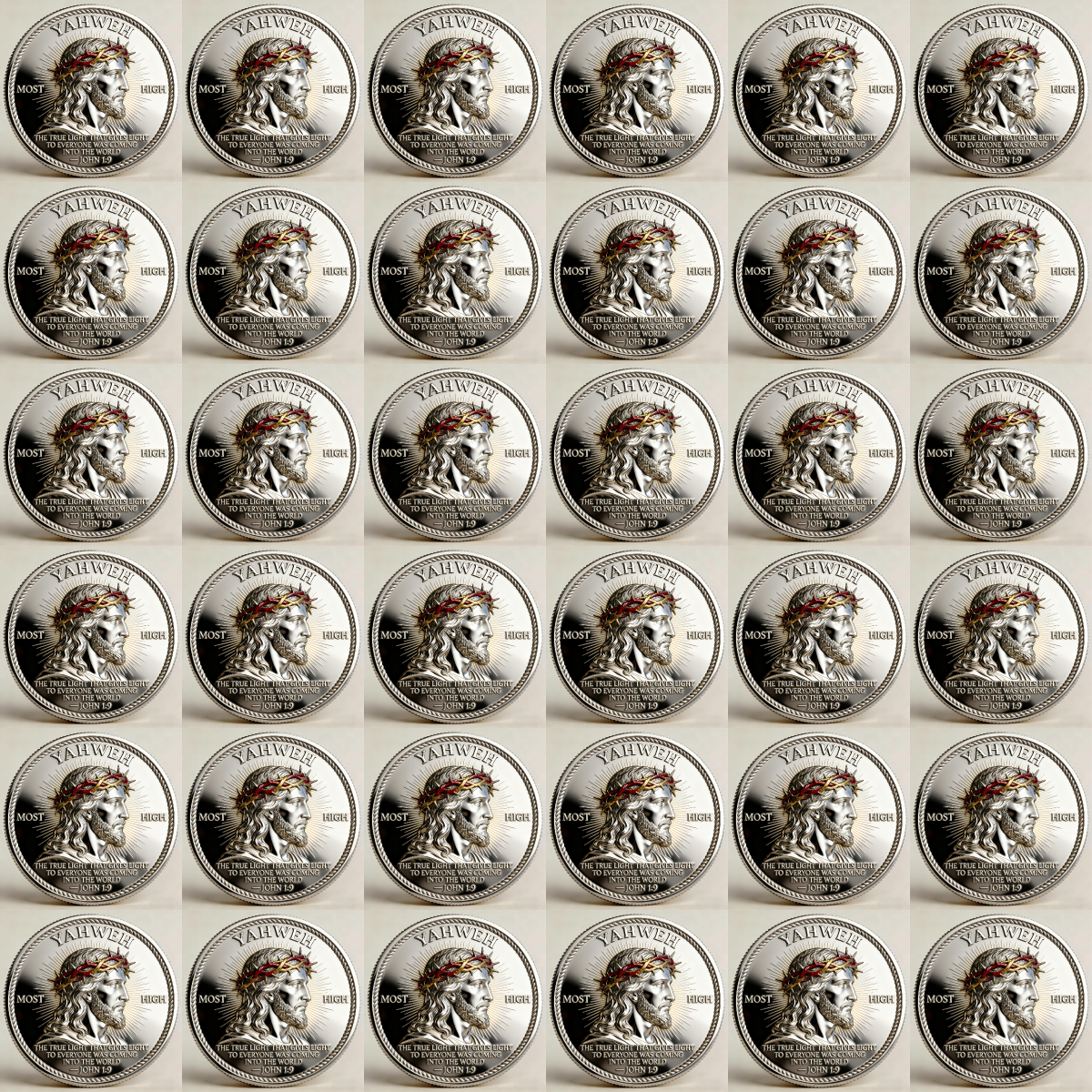 🏆Villám akció 60% kedvezménnyel - 🙏Hit emlékérmék "Jahve - Élő Fény"