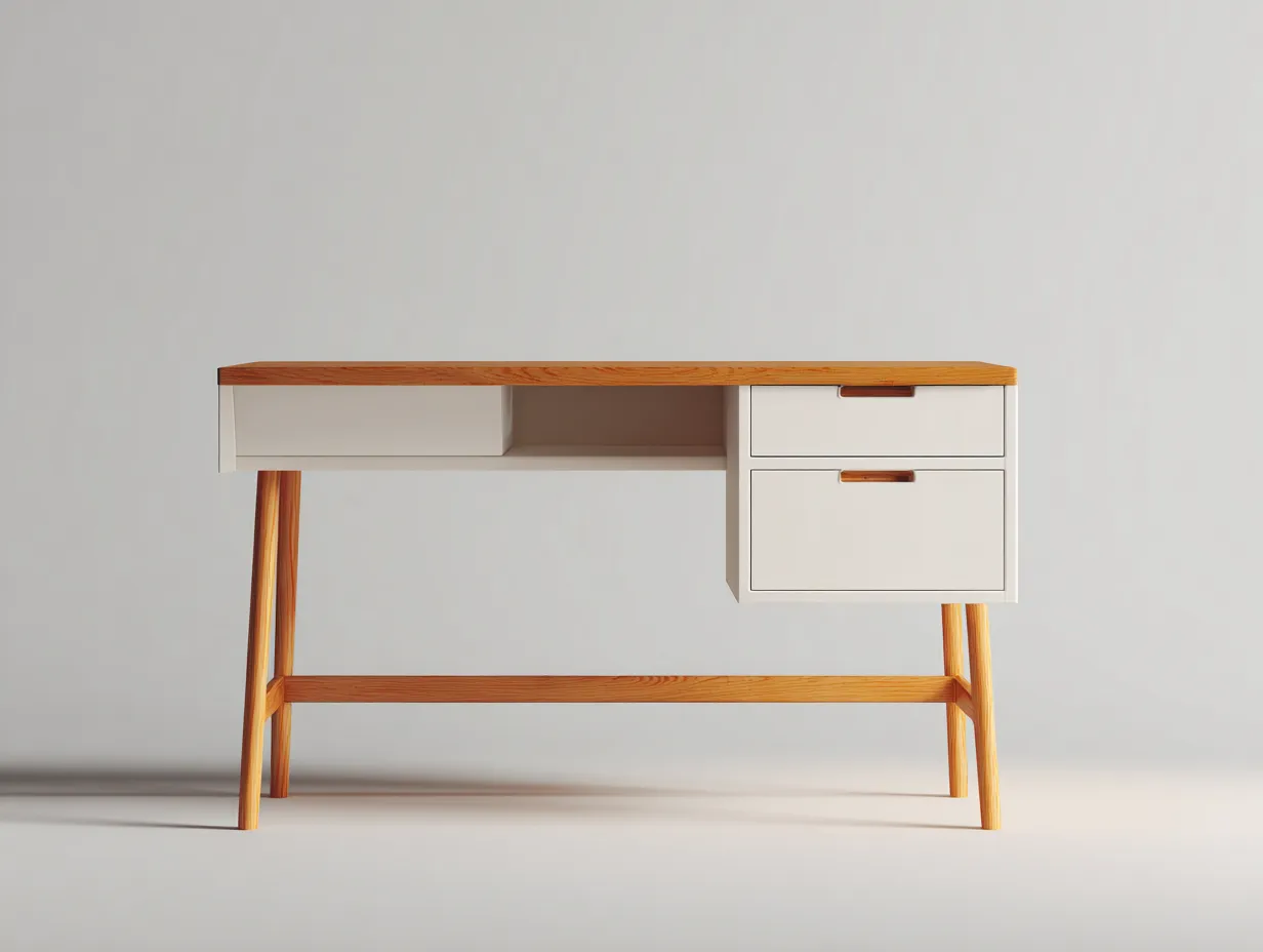 Schreibtisch-Holz-MDF-150x65x75 cm-braun-weiss-moderner Stil-Sofaupio