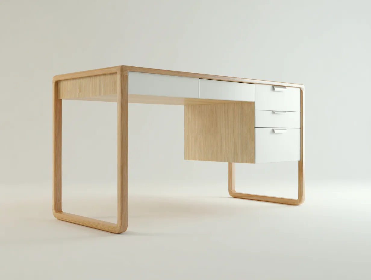 Schreibtisch-Holz-MDF-155x60x76 cm-braun-weiss-moderner Stil-Sofaupio