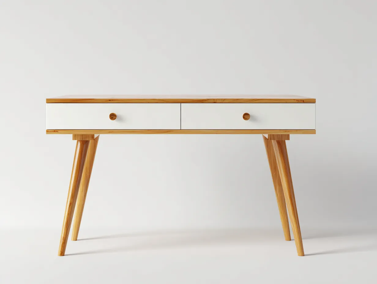 Schreibtisch-Holz-MDF-140x60x75 cm-braun-weiss-moderner Stil-Sofaupio