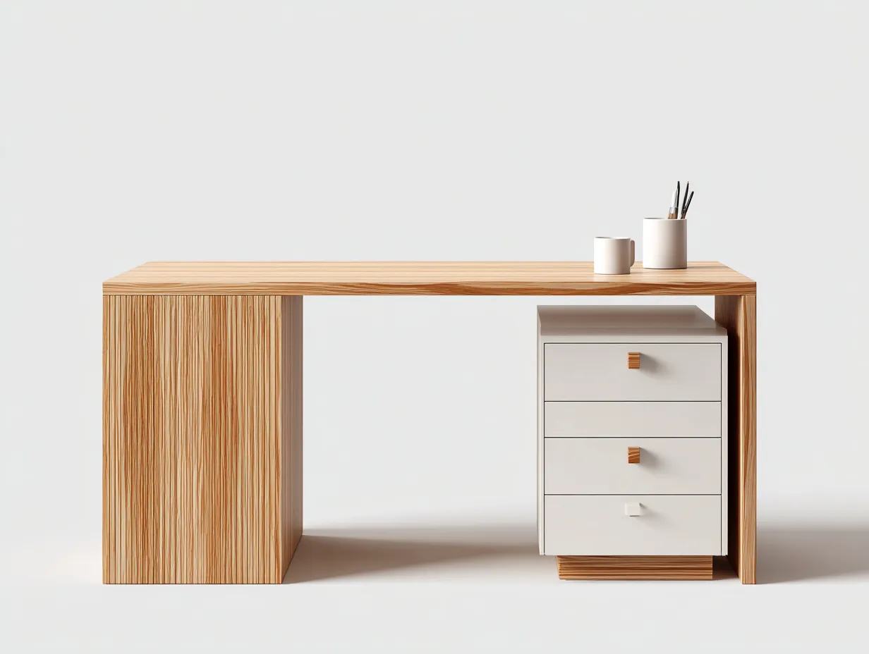 Schreibtisch-Holz-MDF-138x62x76 cm-braun-weiss-moderner Stil-Sofaupio