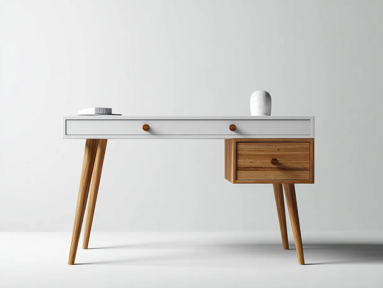 Schreibtisch-Holz-MDF-158x62x75 cm-braun-weiss-moderner Stil-Sofaupio