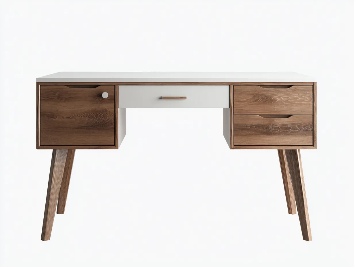 Schreibtisch-Holz-MDF-162x70x76 cm-braun-weiss-moderner Stil-Sofaupio