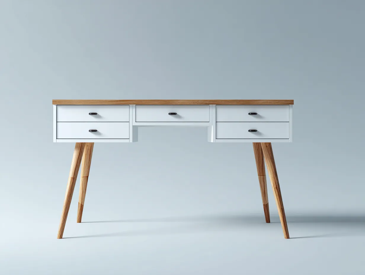 Schreibtisch-Holz-MDF-170x65x75 cm-braun-weiss-moderner Stil-Sofaupio