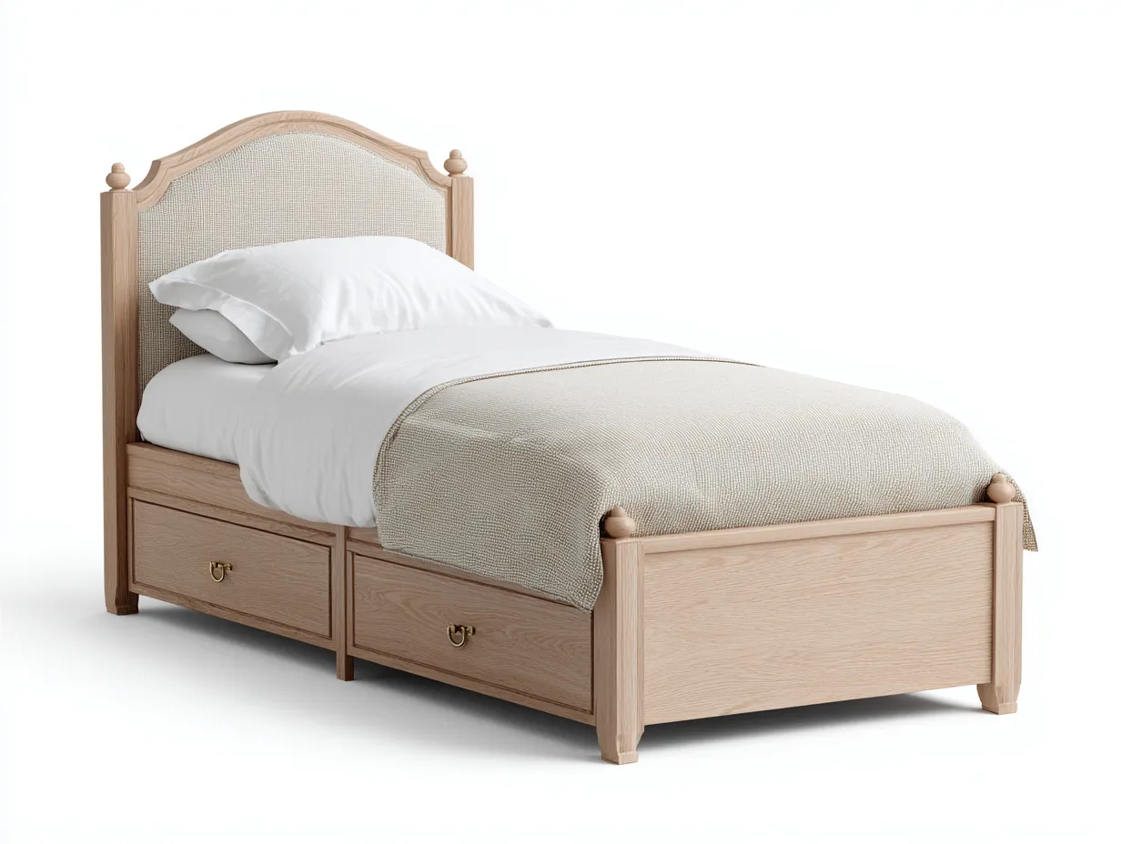 Einzelbett-Holz-Stoff-214x99x118 cm-Braun-Beige-klassischer Stil-Sofaupio