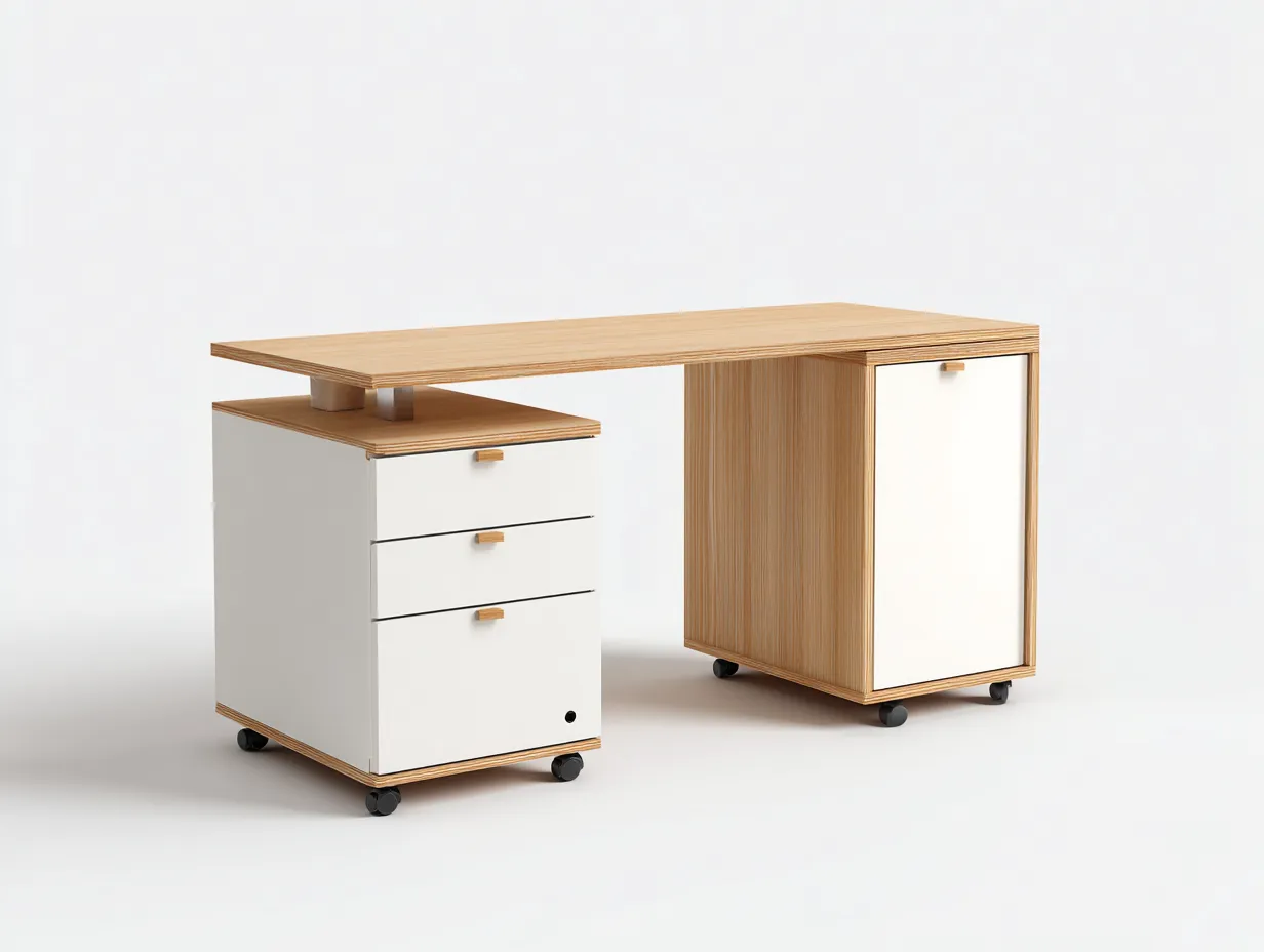 Schreibtisch-Holz-MDF-160x70x75 cm-braun-weiss-moderner Stil-Sofaupio