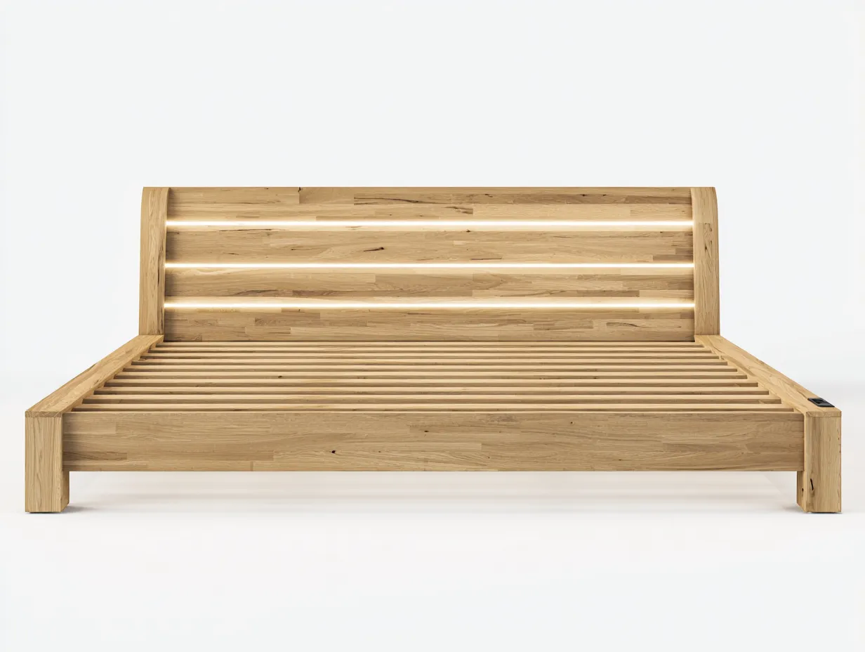 Doppelbett-Holz-219x186x108 cm-Braun-Minimalistisches Design-Sofaupio