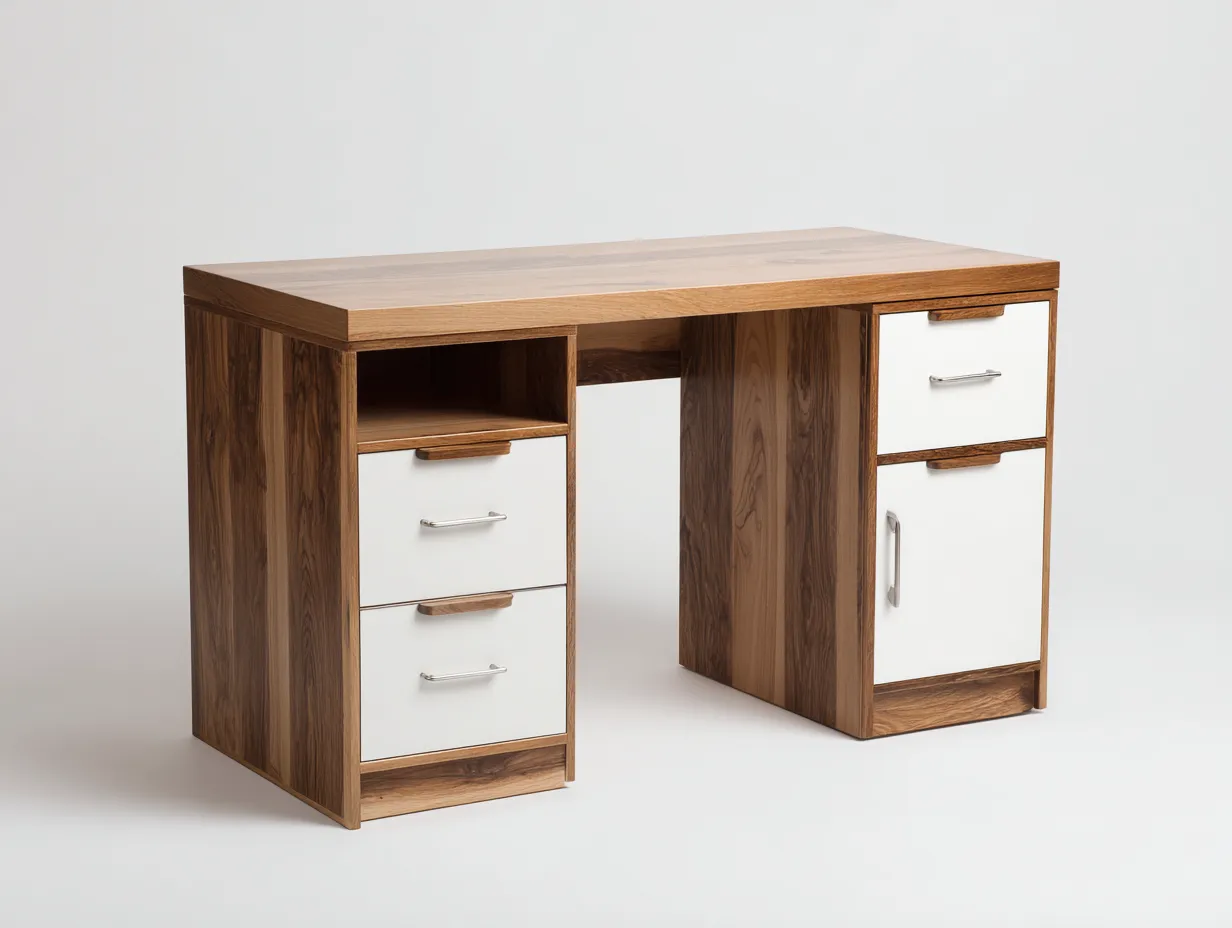 Schreibtisch-Holz-MDF-168x72x76 cm-braun-weiss-moderner Stil-Sofaupio