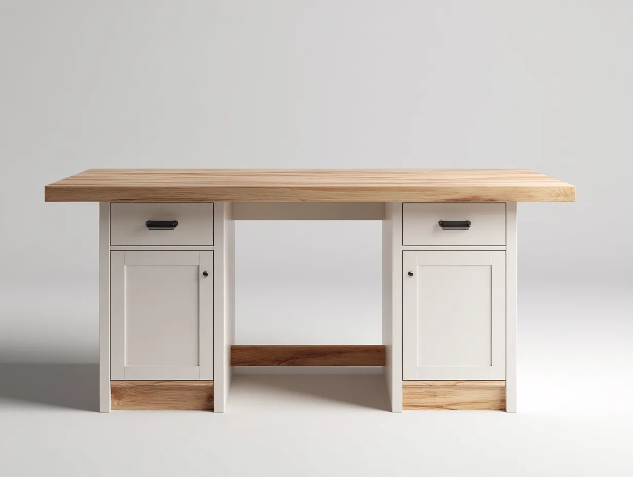 Schreibtisch-Holz-MDF-165x70x76 cm-braun-weiss-moderner Stil-Sofaupio