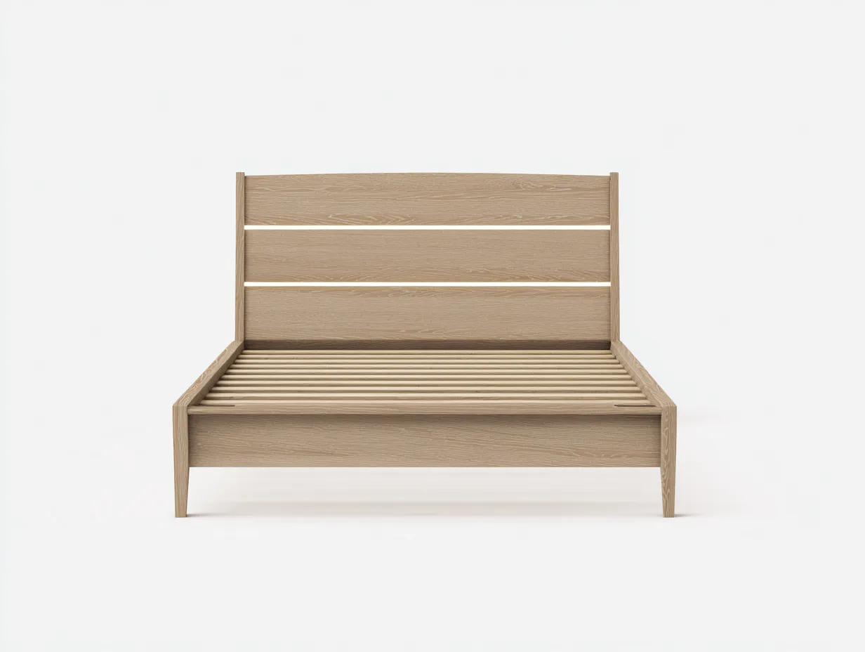 Doppelbett-Holz-214x182x102 cm-Naturholz-Modernes Design-Sofaupio