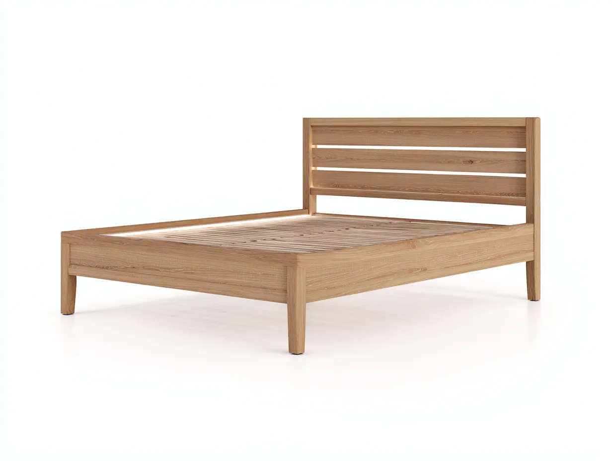 Doppelbett-Holz-217x184x98 cm-Braun-Schlichtes Design-Sofaupio
