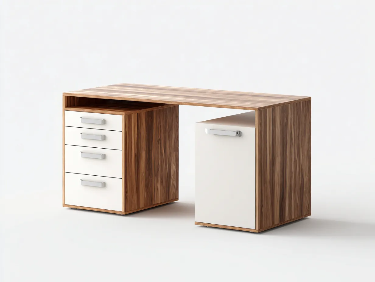 Schreibtisch-Holz-MDF-170x72x75 cm-braun-weiss-moderner Stil-Sofaupio