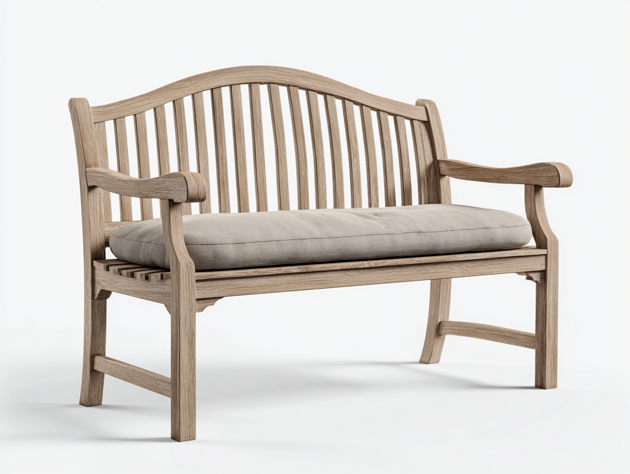 Bancos de jardín de madera maciza 120x60x90 cm - madera natural - para exterior - diseño clásico-Casagoio