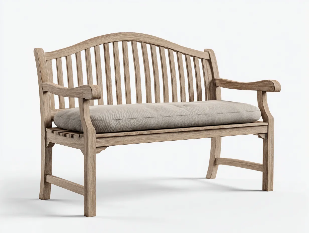 Bancos de jardín de madera maciza 120x60x90 cm - madera natural - para exterior - diseño clásico-Casagoio