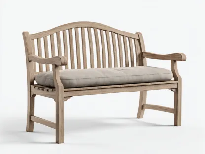 Bancos de jardín de madera maciza 120x60x90 cm - madera natural - para exterior - diseño clásico-Casagoio