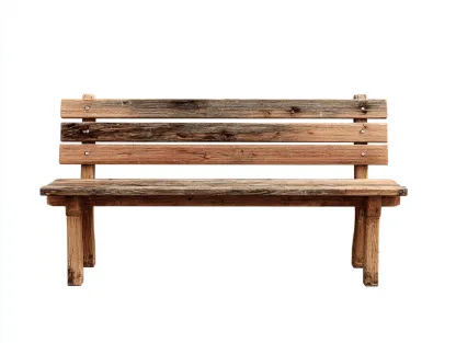 Bancos de jardín de madera maciza 140x48x85 cm - madera natural envejecida - para exterior - diseño rústico-Casagoio